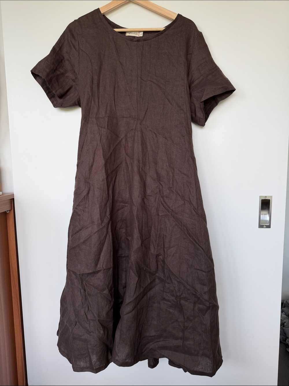 Lights of All Linen Women’s Brown Linen A-Line Dress - Picture 2 of 9